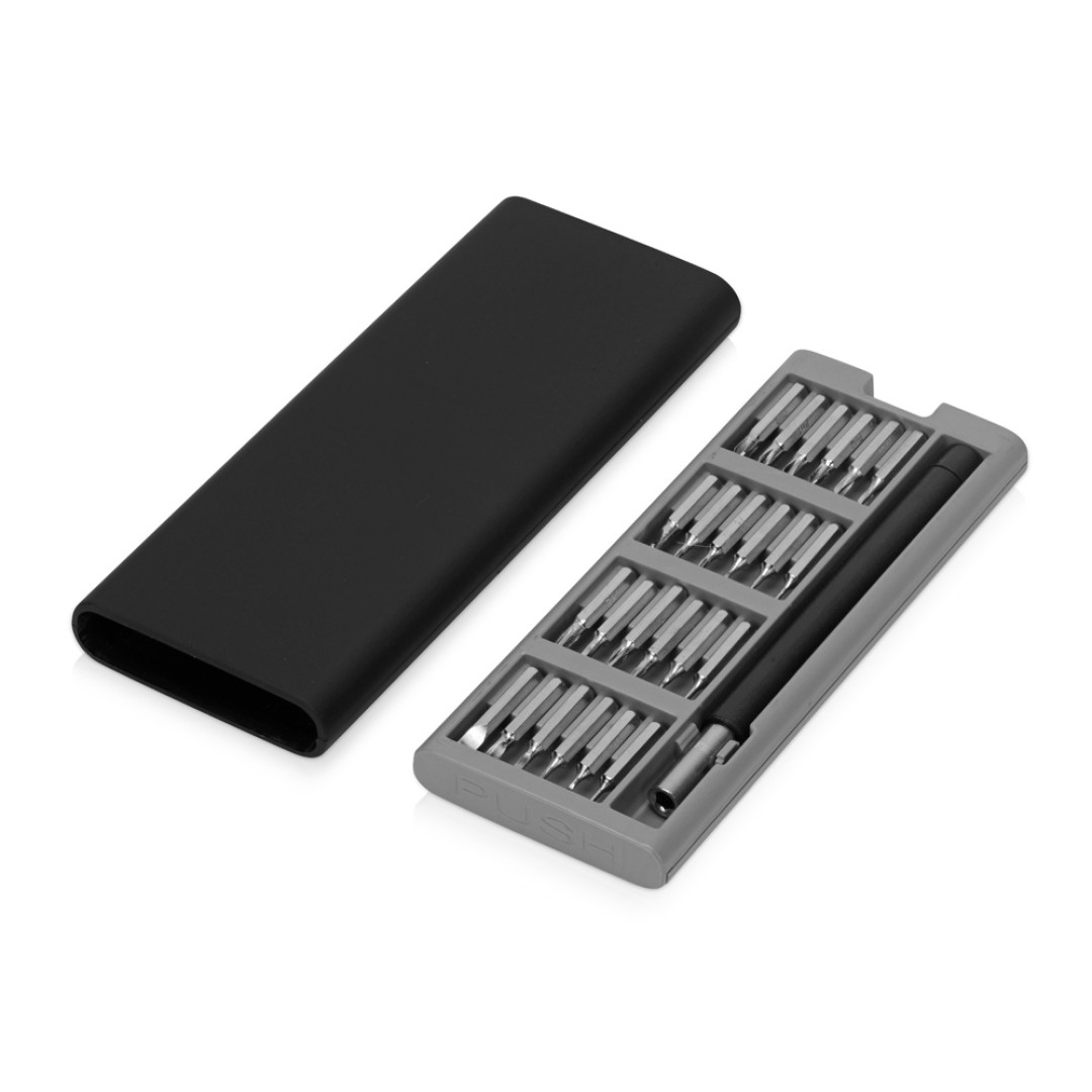 Отвертка с набором из 24 насадок "Bits", черный