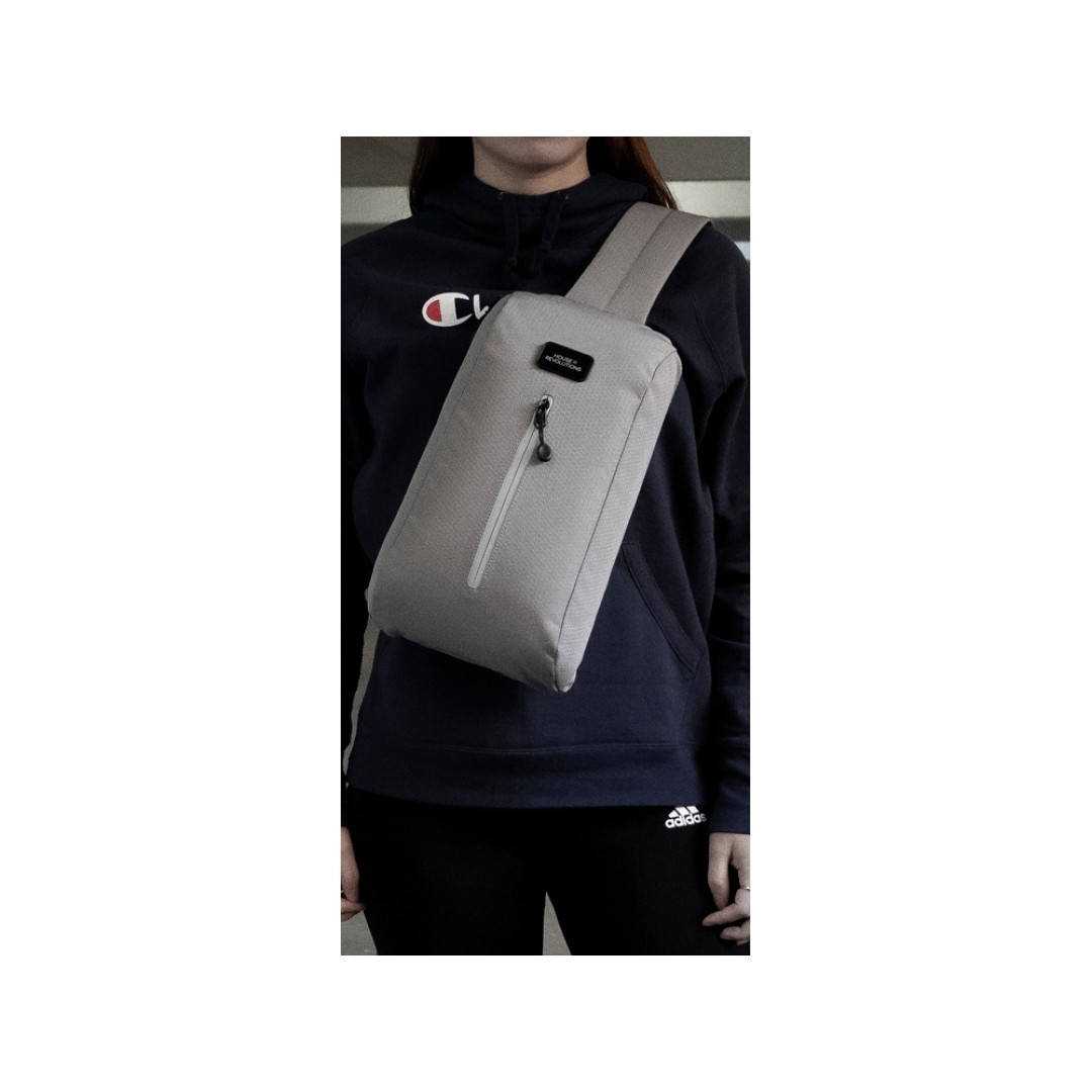 Сумка-слинг «Nomad» на одно плечо из водостойкого переработанного пластика, серый