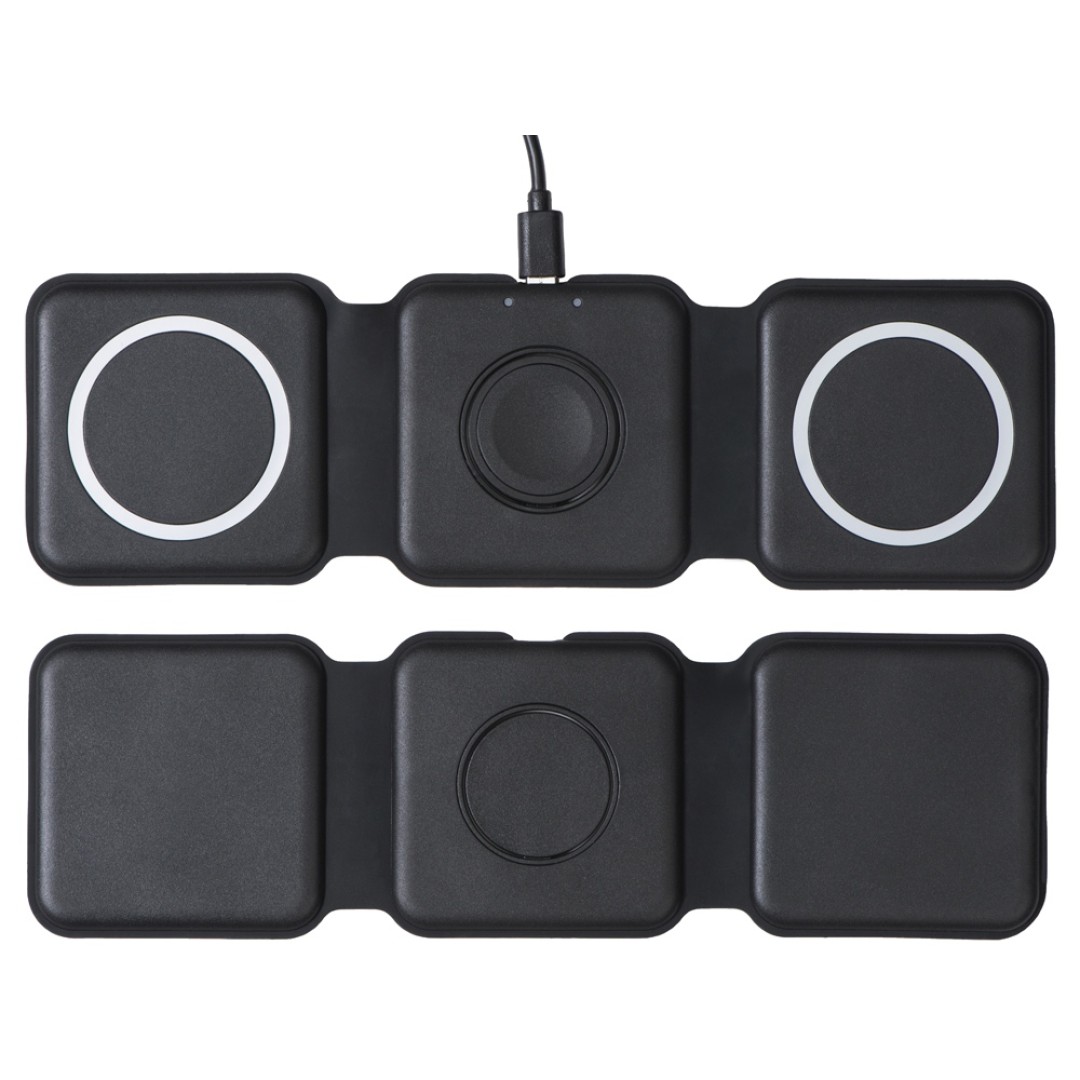 Беспроводное зарядное устройство 3-в-1 «Road», 15 Вт, черный