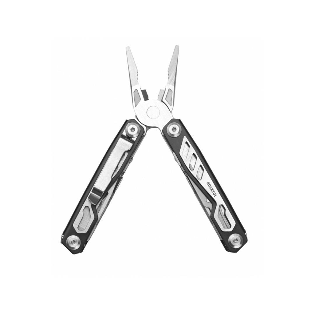 Мультитул Rocktol 16 в 1 с пружинными плоскогубцами, нержавеющая сталь, нейлоновый чехол