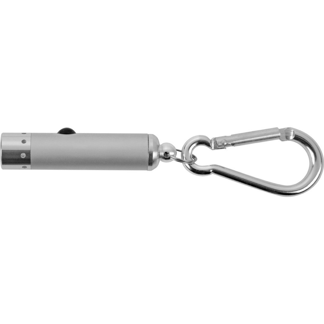 Брелок-фонарик "Карабин", серебристый (Р)