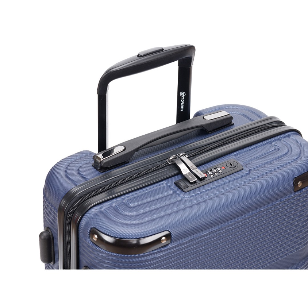 Чемодан TORBER Onego, синий, ABS-пластик, 59,5 х 39,5 х 24 см, 46 л