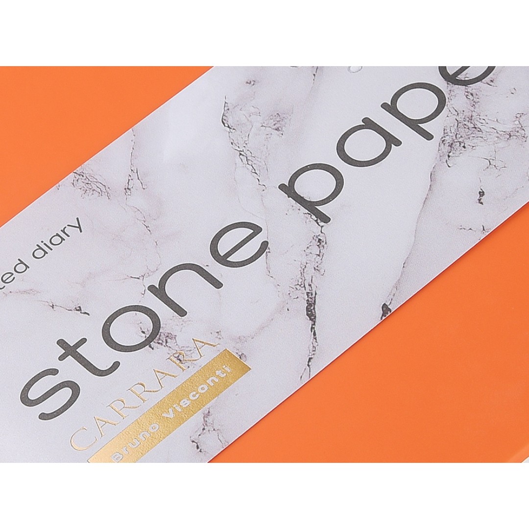 Ежедневник с каменной бумагой недатированный А5 "Carrara"», оранжевый