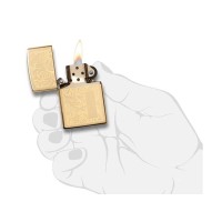 Зажигалка ZIPPO Venetian с покрытием High Polish Brass, латунь/сталь, золотистая, 38x13x57 мм
