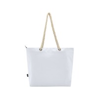 Panama пляжная эко-сумка-холодильник из переработанного материала, с ручками-шнурками 23L, белый