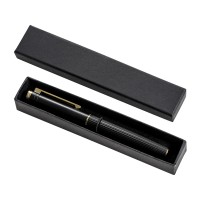 Металлическая ручка-роллер с золотистым слоем "Monarch Gold", черная