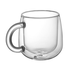 Кружка с двойными стенками с широкой ручкой "Fog", прозрачный
