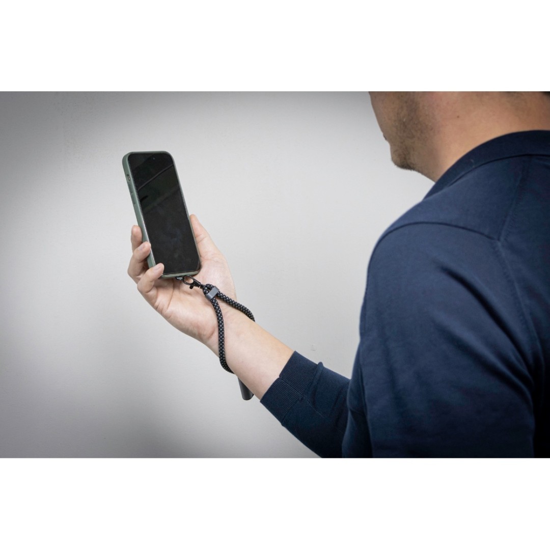 Ремешок-держатель для телефона с зарядным кабелем USB-C - USB-C «Lany Wristband Charge Eco», серый