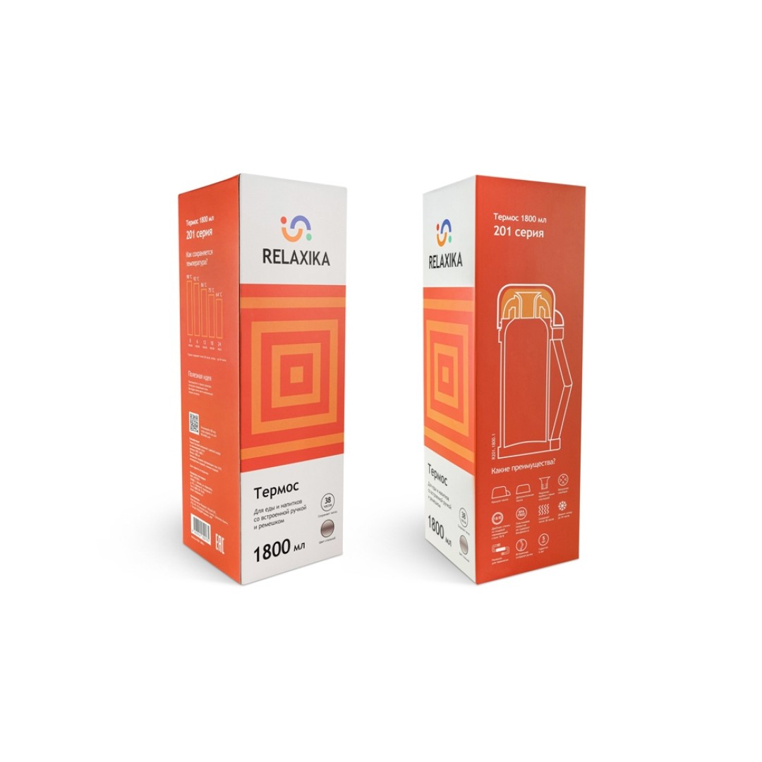 Термос универсальный (для еды и напитков) Relaxika 201, 1800 мл, стальной