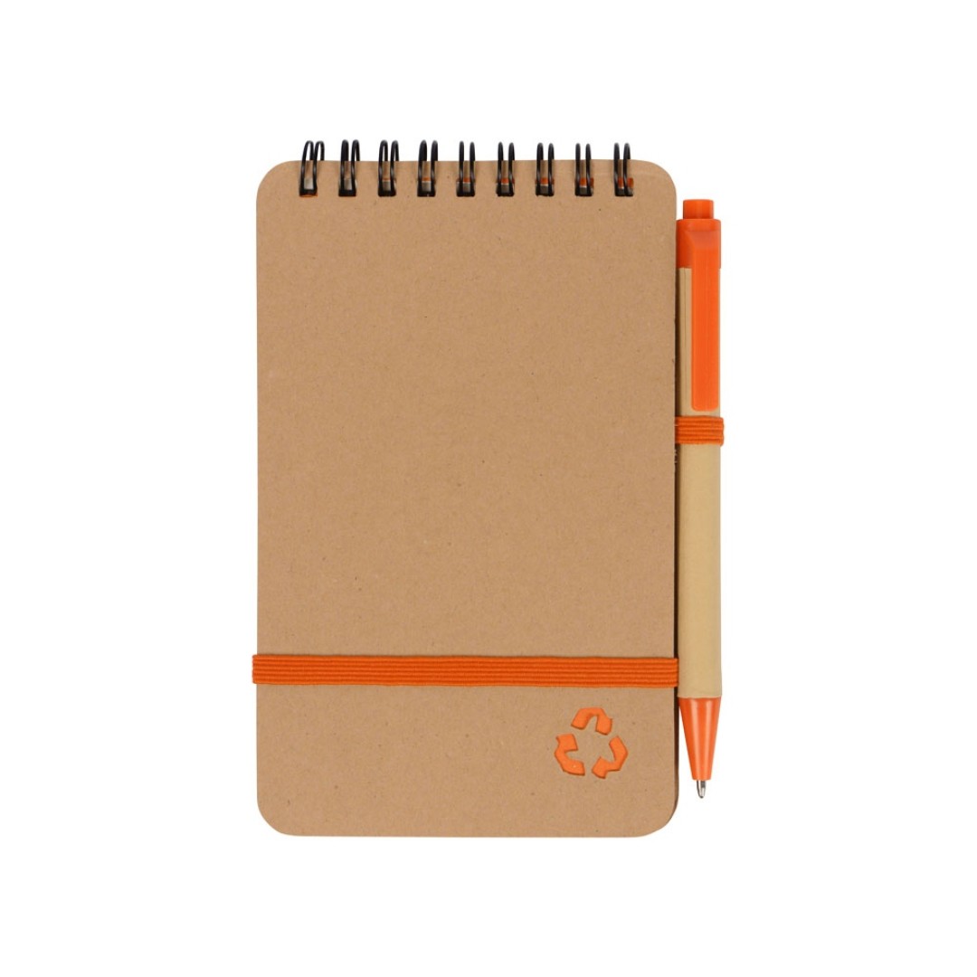 Набор канцелярский с блокнотом и ручкой "Masai", 70 л. нелинованных, оранжевый
