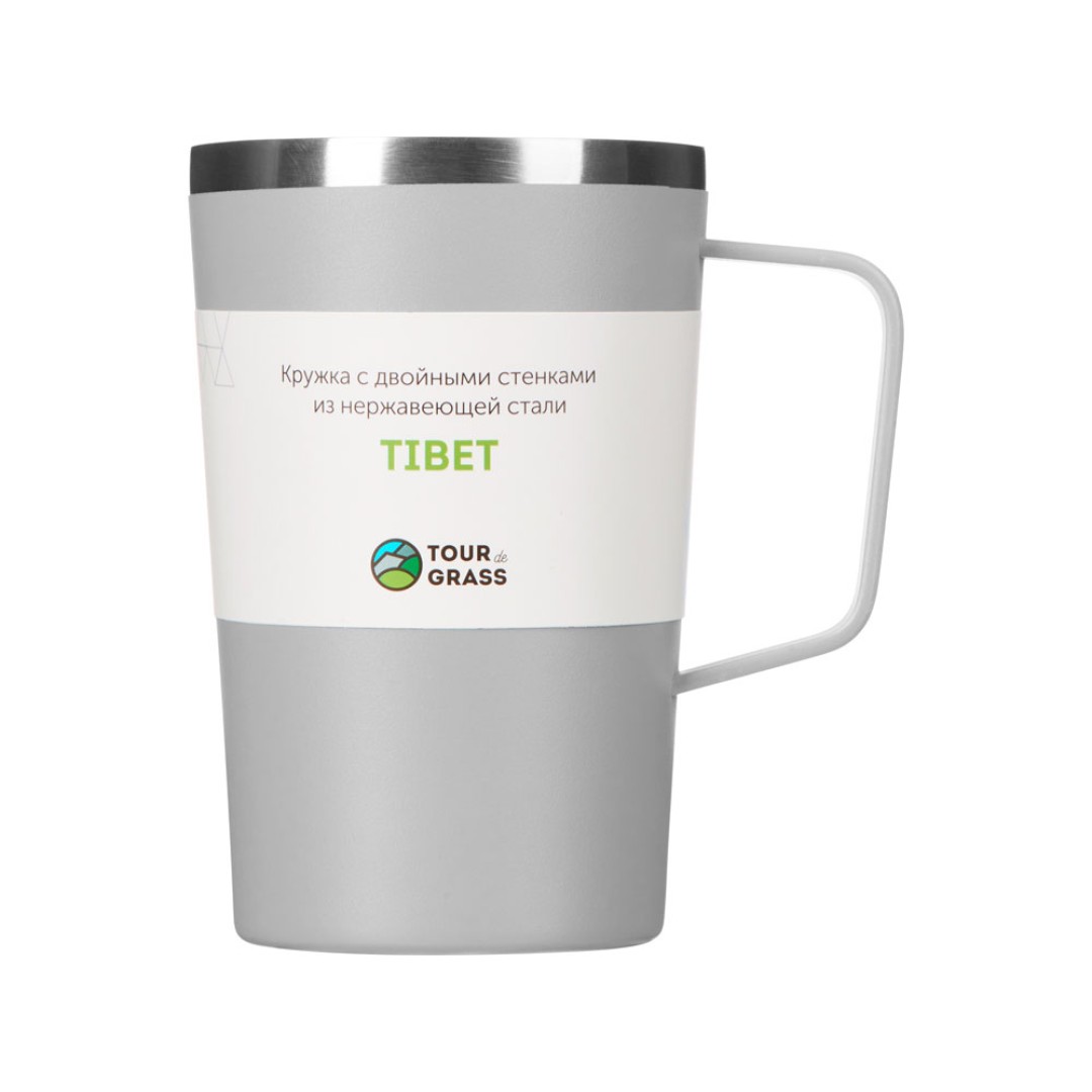 Стальная кружка с двойными стенками и порошковым покрытием "Tibet", серый