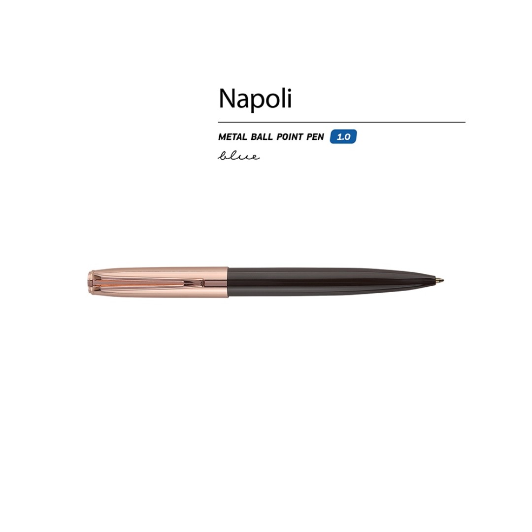 Ручка металлическая шариковая "Napoli", коричневый/розовое золото