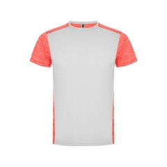 Спортивная футболка "Zolder" мужская, белый/меланжевый неоновый коралловый