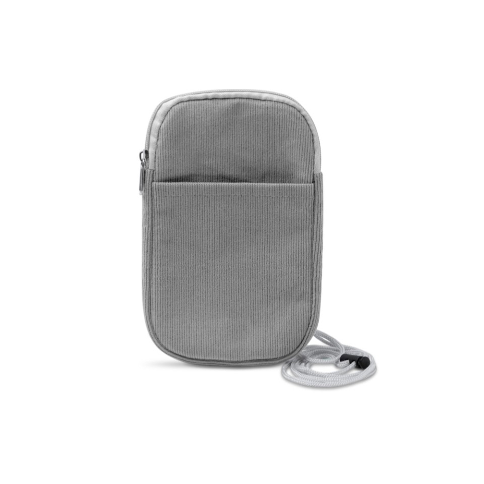 Сумка для мобильного телефона BUSNIX из вельветовой ткани, серый