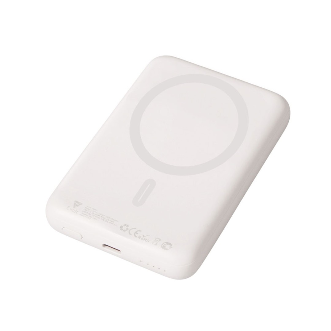 Магнитный внешний беспроводной аккумулятор «Polarix», QC/PD, 10000 мАч, слоновая кость