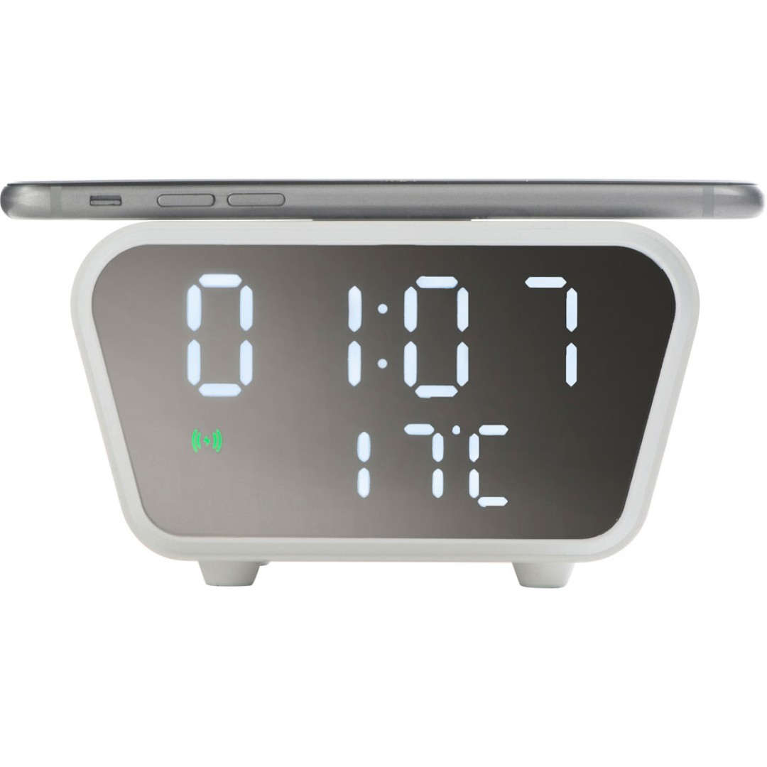 Настольные часы с функцией беспроводной зарядки "Wake", 10 Вт (Р)