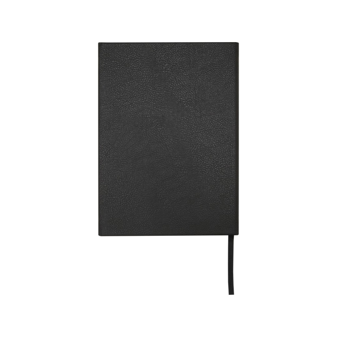Блокнот Alejandra формата А5 с твердой обложкой из переработанной кожи - сплошной черный