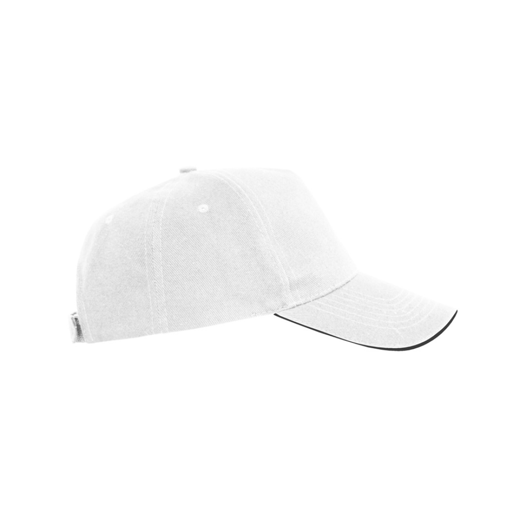 Бейсболка "Eris" унисекс, белый/черный