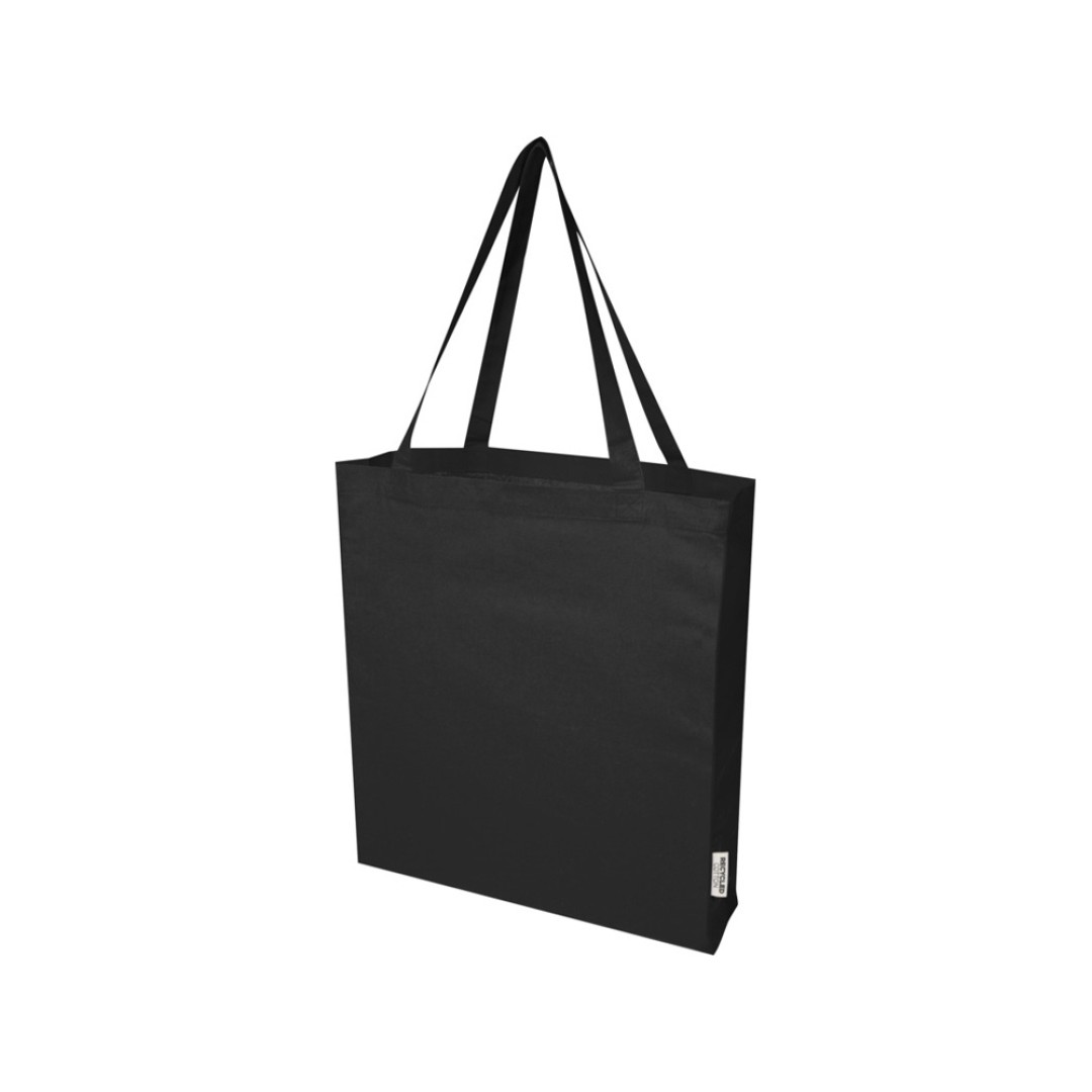 Madras эко- сумка с ластовицей из переработанного хлопка, сертифицированного согласно GRS, плотностью 140 г/м2 - сплошной черный