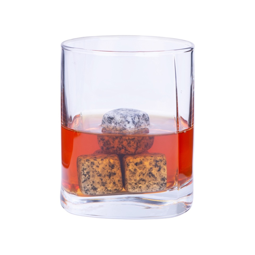 Камни для виски «Gentleman» в бархатном мешочке, 4 шт, серый