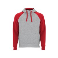 Толстовка с капюшоном "Badet" мужской, серый меланж/красный