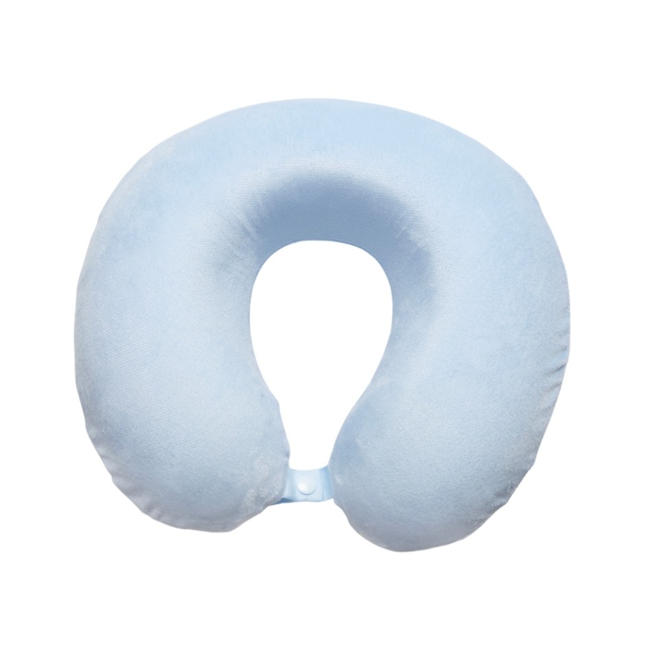Подушка Basic из микрофибры с эффектом памяти U-shape, небесно голубой NEW