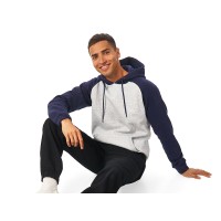 Толстовка с капюшоном «Dublin» мужская, темно-синий/серый меланж