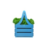 Композиция "Корзинка со мхом", синий