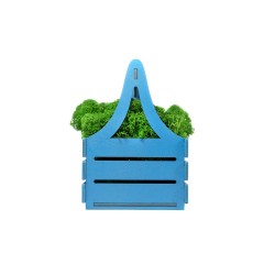 Композиция "Корзинка со мхом", синий