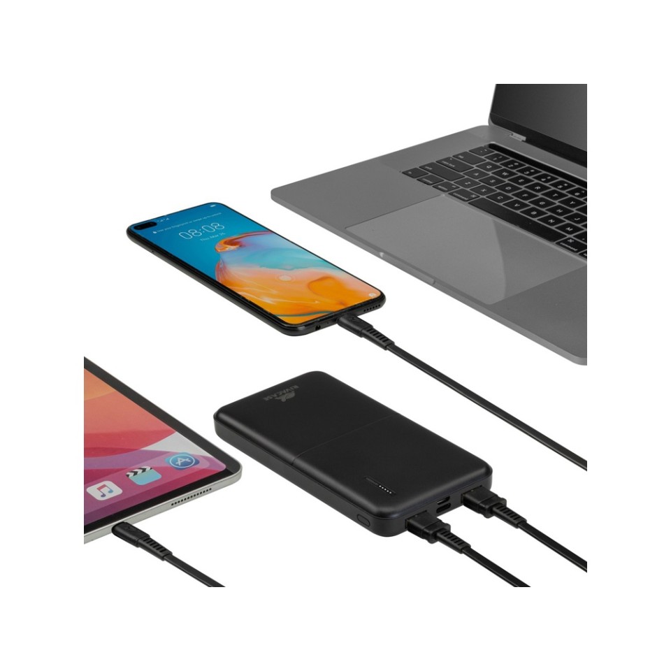 RIVACASE VA2532 (10000 мАч) QC/PD 20W внешний аккумулятор с дисплеем, черный 12/48