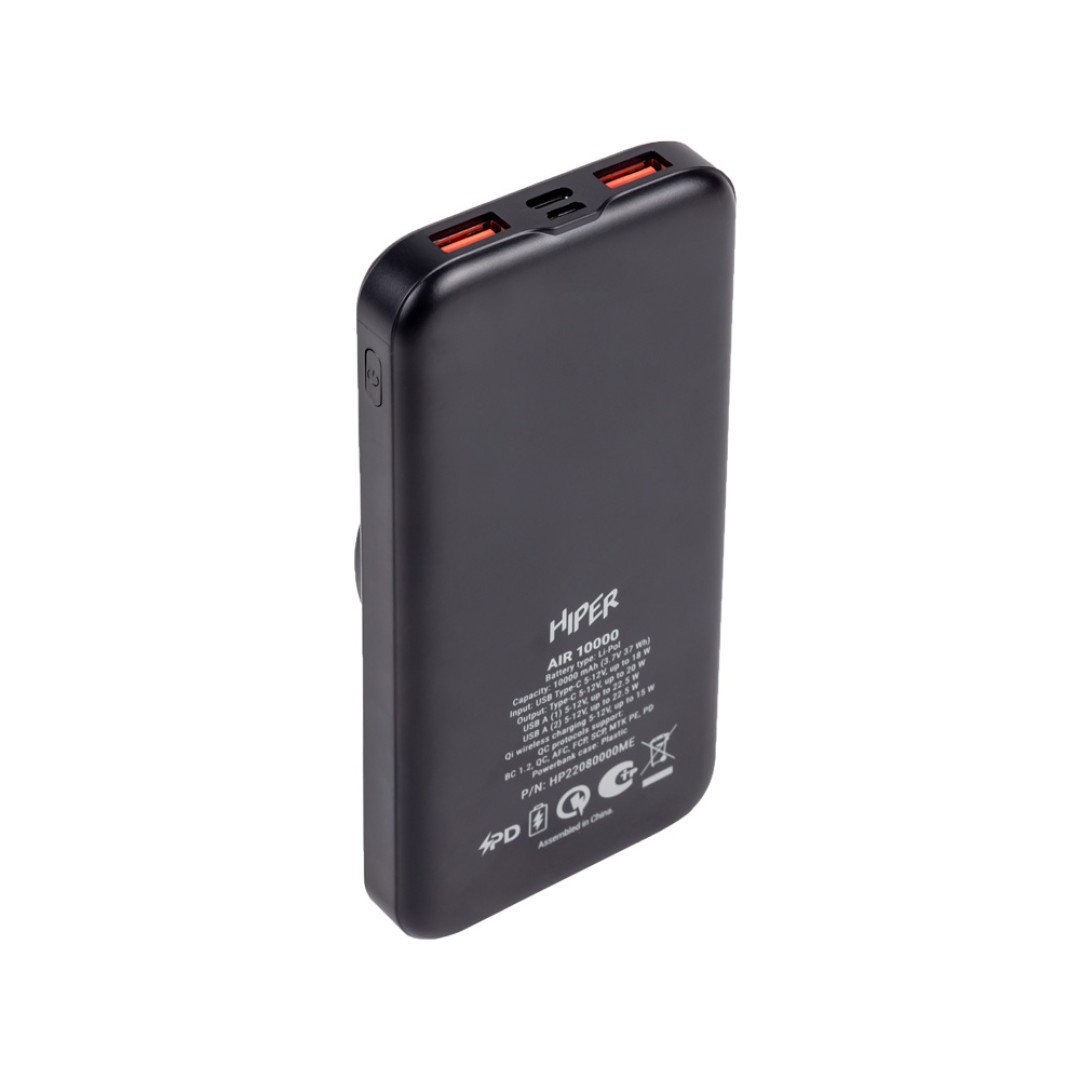 Внешний беспроводной аккумулятор «AIR», 10000 mAh, черный