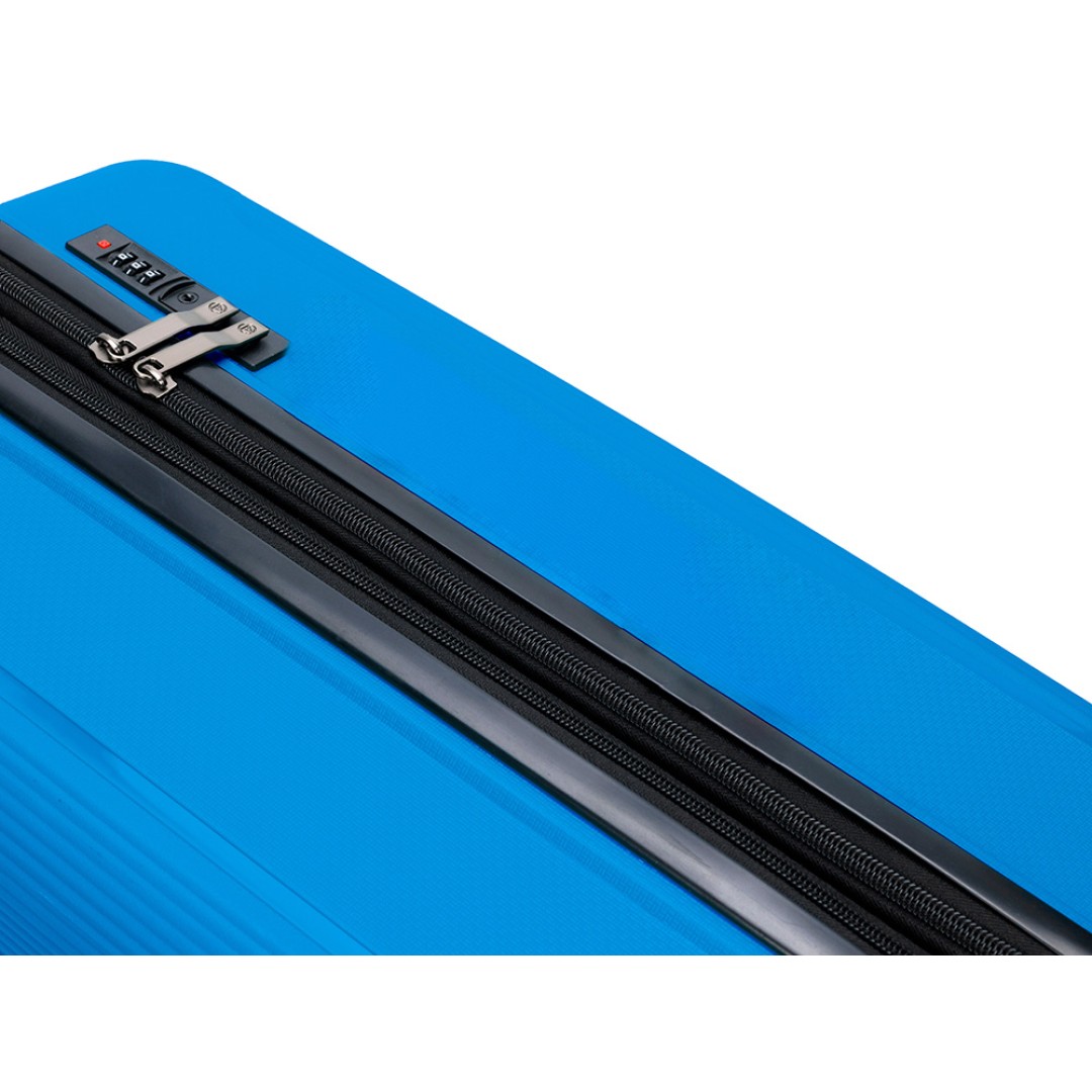 Чемодан TORBER В Отпуск, ярко-синий, полипропилен, 55 х 36 х 21,5 см, 37 л