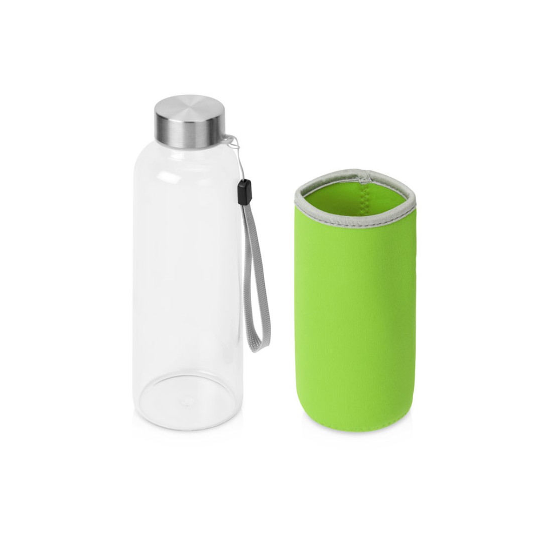 Бутылка для воды "Pure" c чехлом, 420 мл, зеленое яблоко