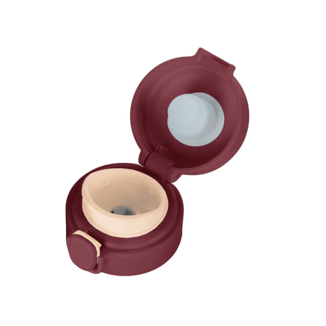 Вакуумная термокружка Waterline c кнопкой «Guard», 400 мл, тубус, бургунди