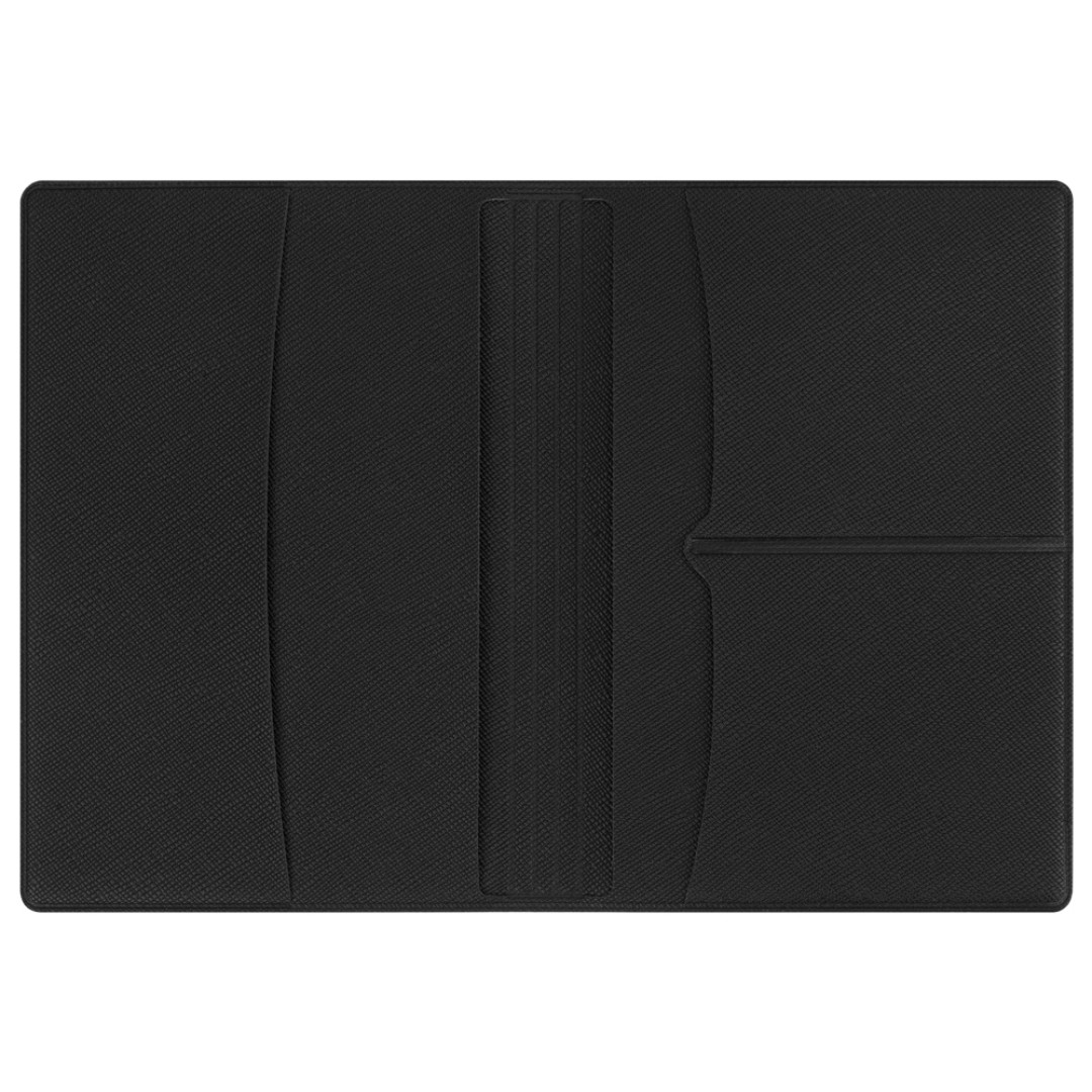 Обложка для паспорта с RFID защитой отделений для пластиковых карт "Favor", черная