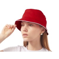 Панама с контрастной окантовкой , красный/белый