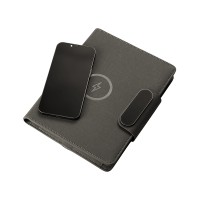 Подарочный набор металлическая ручка и блокнот А5 "Twilight"  со светящимся логотипом и пауэрбэнком