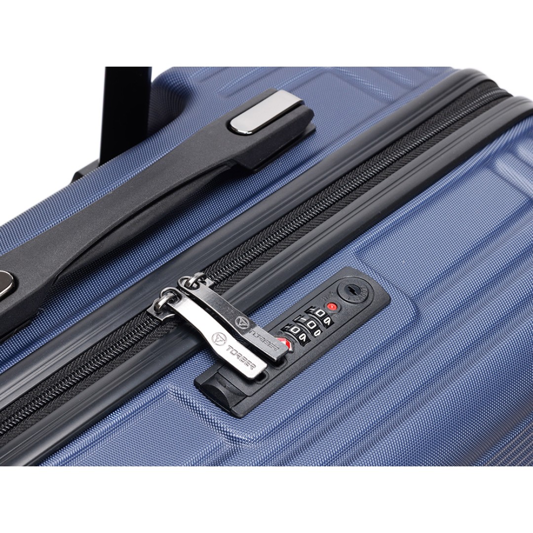 Чемодан TORBER Onego, синий, ABS-пластик, 69,5 х 46 х 26 см, 69 л
