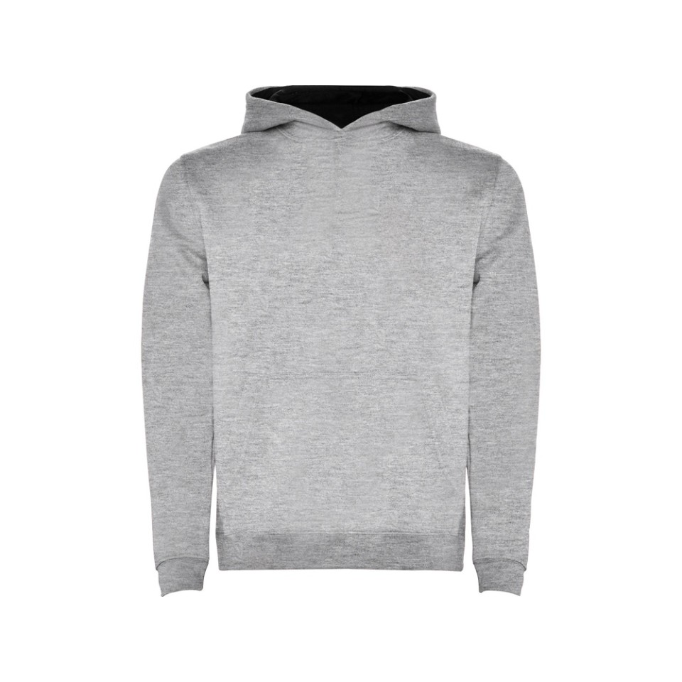 Толстовка с капюшоном "Urban" детская, серый меланж/черный