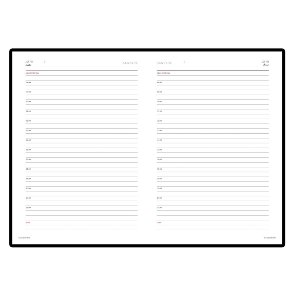 Ежедневник недатированный А5 "Sidney Nebraska", черный (белый обрез)