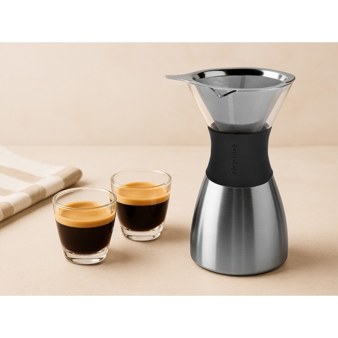 Кофеварка POUR OVER, 1000 мл, серебристый/черный