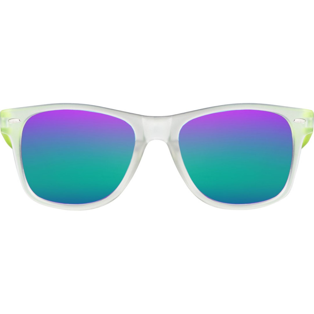 Очки солнцезащитные с зеркальными линзами "Partymaker", лайм