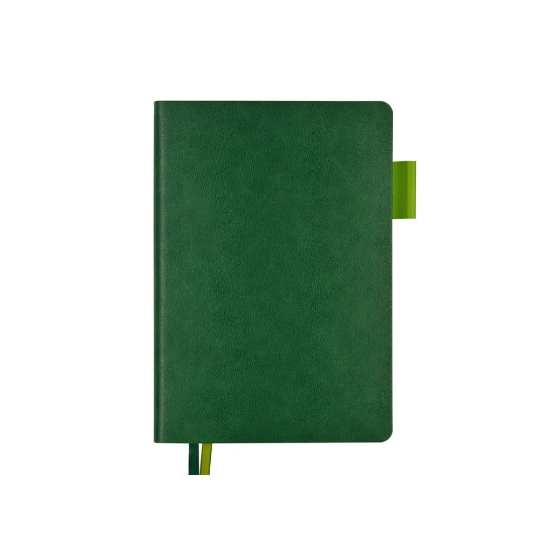 Ежедневник А5 датированный "Boston" 2026, зеленый с салатовым обрезом