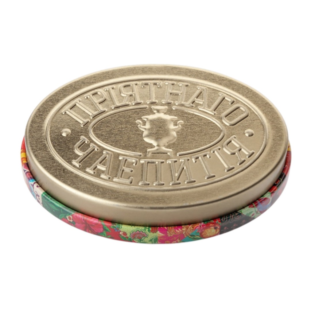 Ж/б "По-сибирски" + монпансье малиновые. Чёрный чай с травами.