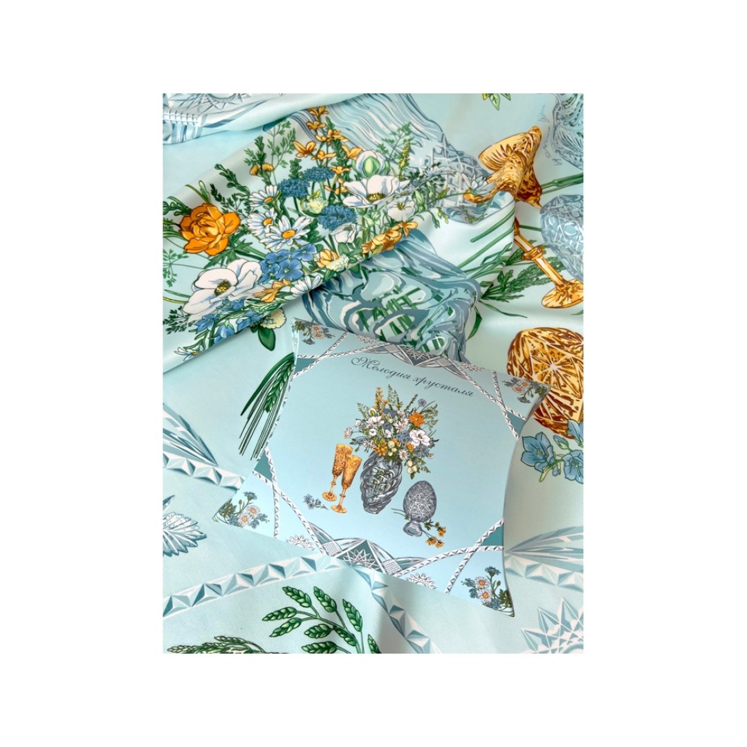 Платок «Мелодия хрусталя», голубой