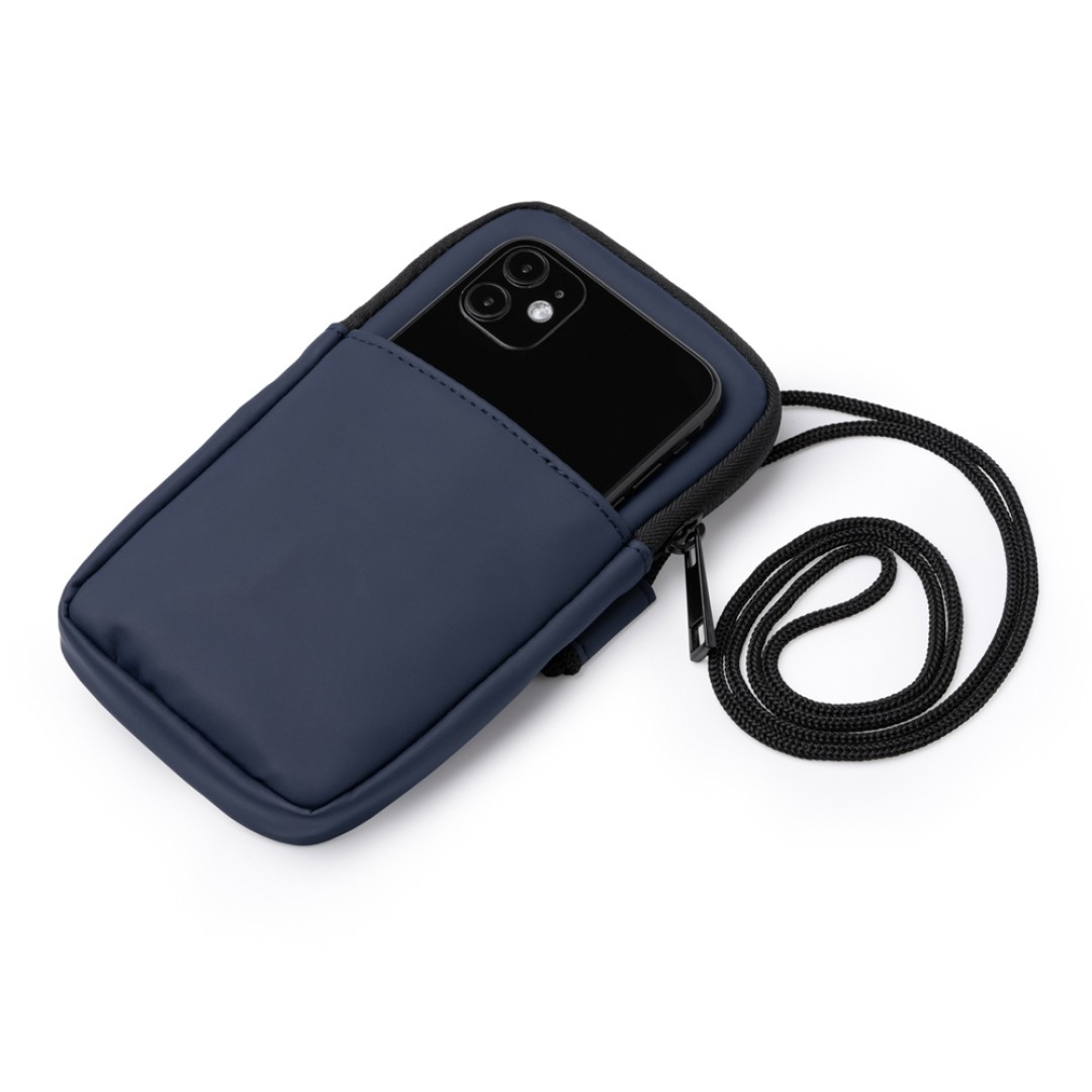 Сумка для мобильного телефона SEUL из экокожи, синий нейви