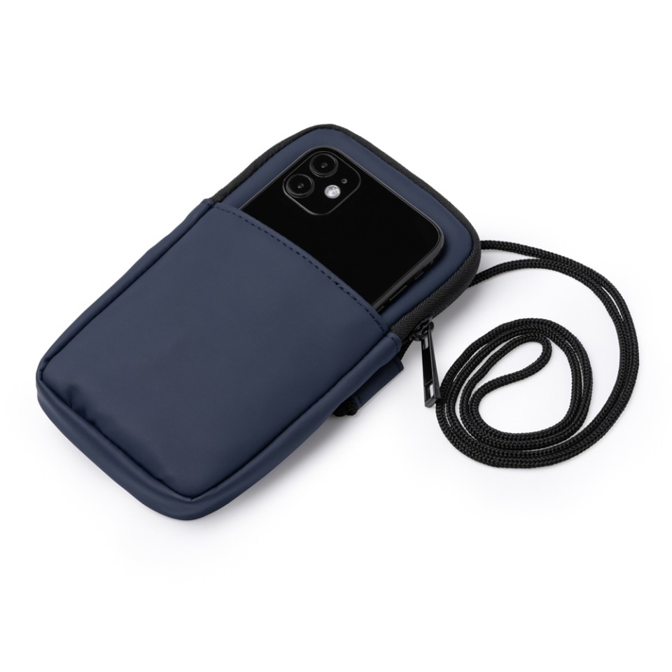 Сумка для мобильного телефона SEUL из экокожи, синий нейви