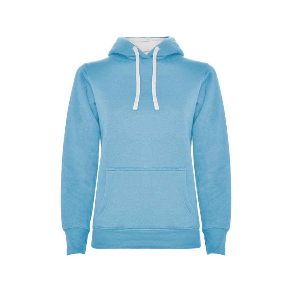 Толстовка с капюшоном "Urban" женская, небесно-голубой/белый