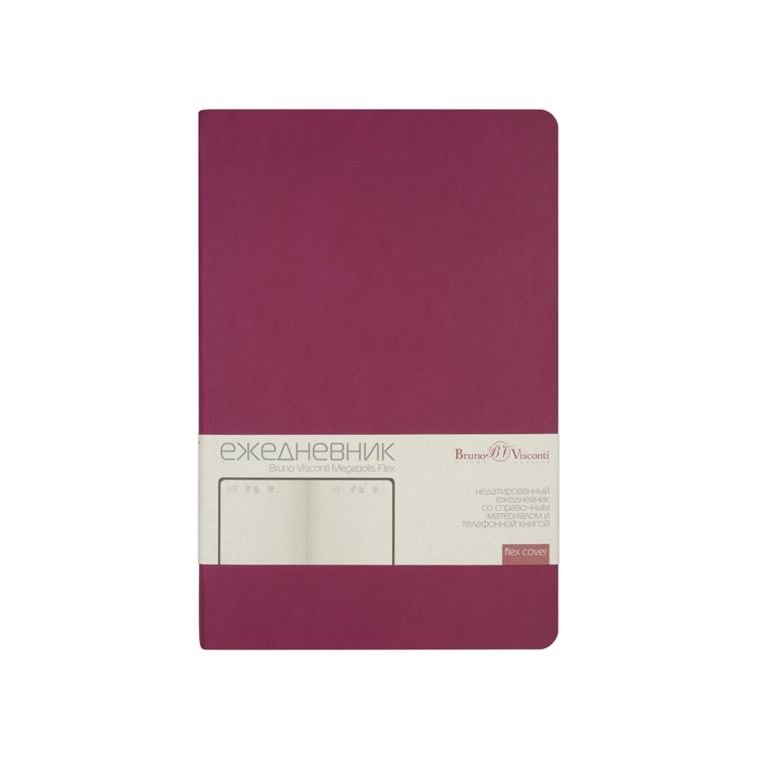Ежедневник А5 недатированный «Megapolis Velvet Flex», темно-розовый