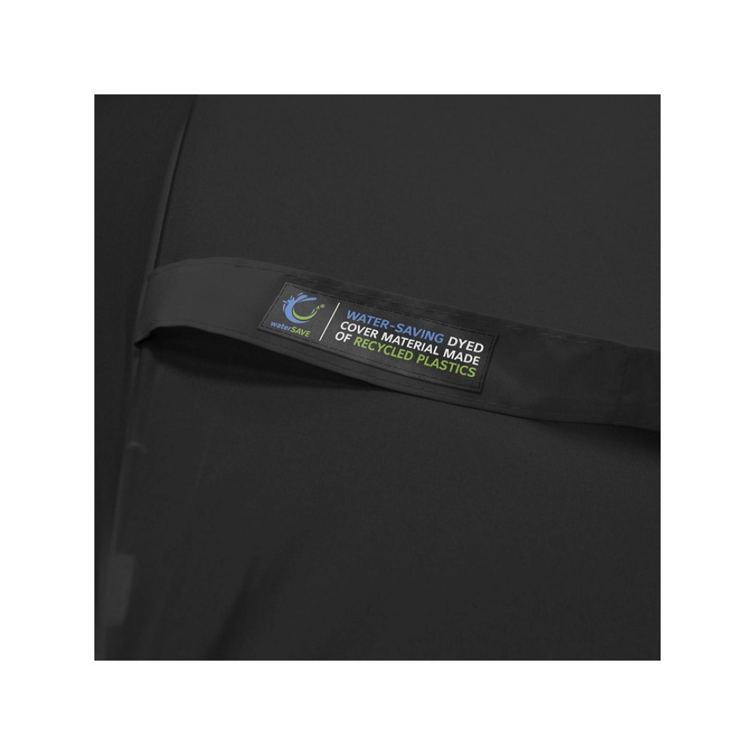 Зонт-трость 1084 Colorline с цветными спицами и куполом из переработанного пластика, черный/синий